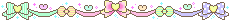 bannière gif nœuds colorés, kawaii