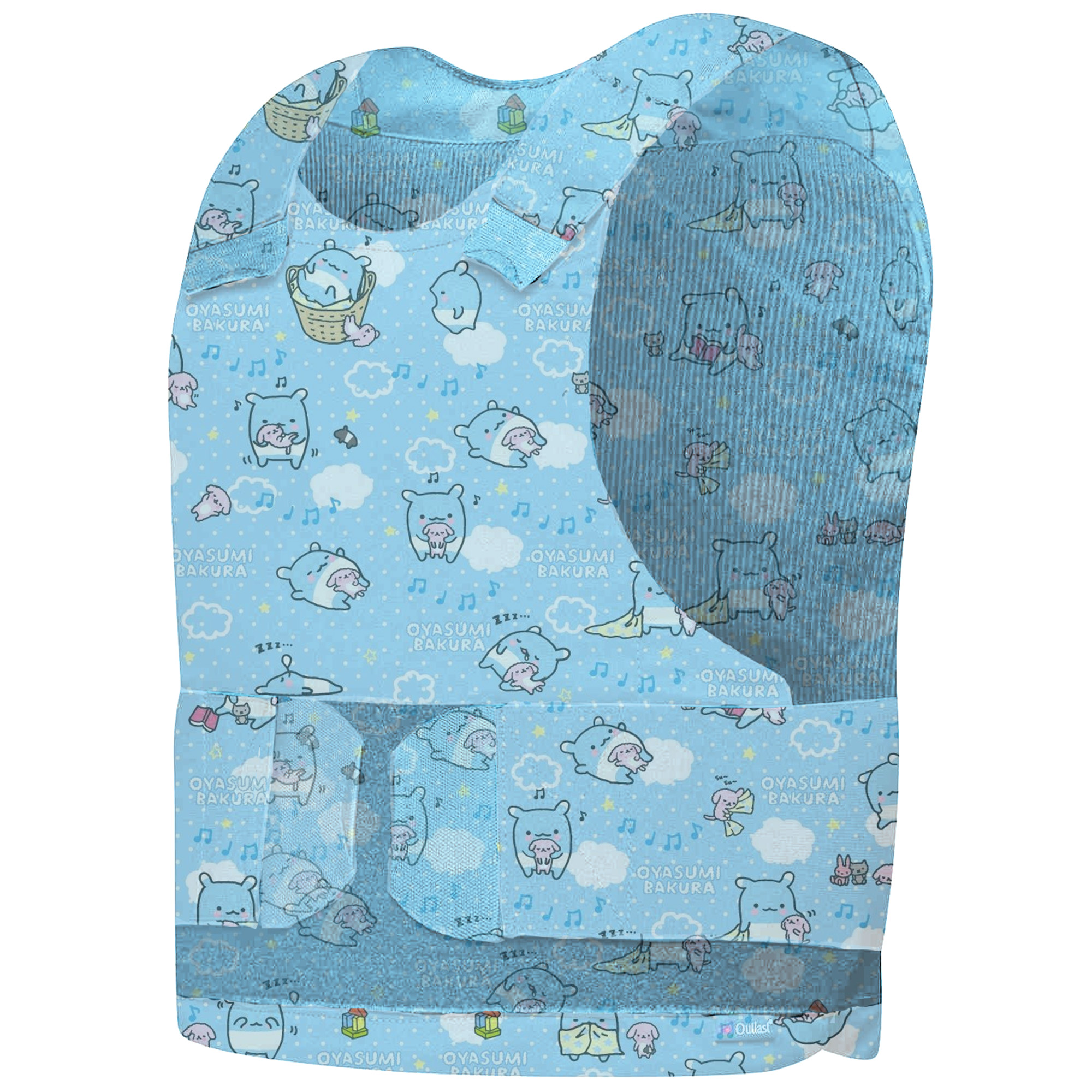 gilet par balle bleu avec motifs kawaii, article